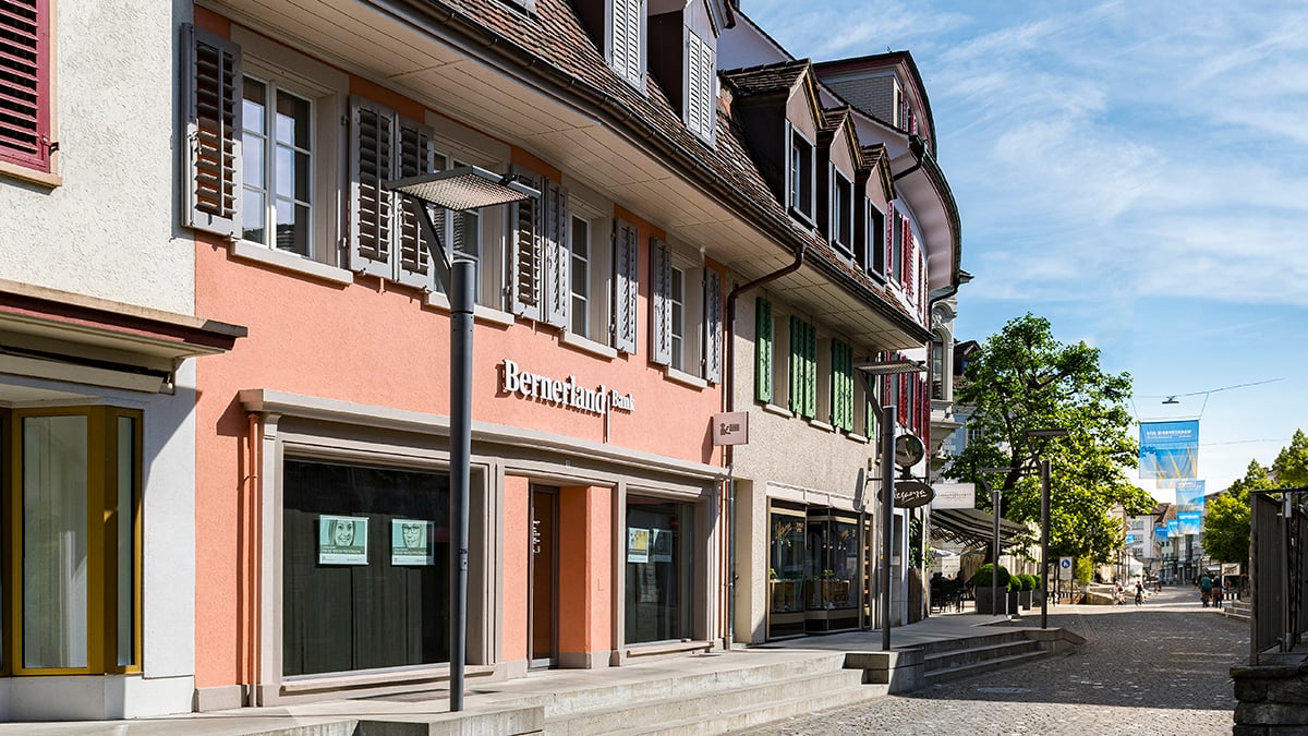 Gebäude der Filiale der Bernerland Bank in Langenthal